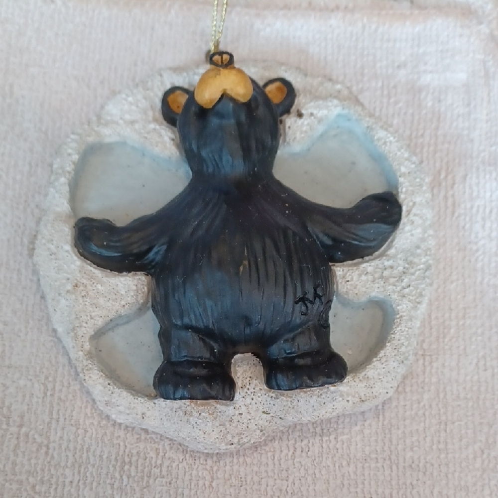 Black Bear Ornament with Gold Accents